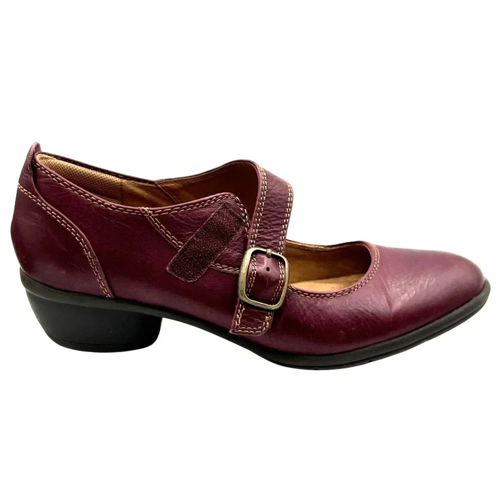 Comfortiva Womens 8.5M Burgundy Leather Mary Jane Shoes Pillowtop Memory Foam - Picture 8 of 15